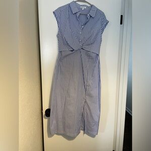 Maurices Blue and White Striped Midi Dress